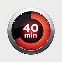 40 minutes timer icon isolated on white background vector