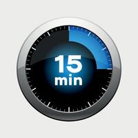 15 minutes timer icon isolated on white background vector