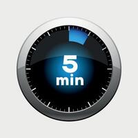 5 minutes timer icon isolated on white background vector