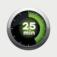 25 minutes timer icon isolated on white background vector