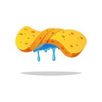 Squeezing sponge until dry isolated on white background vector