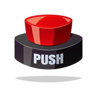 Red push button isolated on white background. vector