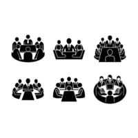 Team meeting icon for professional collaboration and office graphics design needs vector
