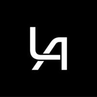 flat style white LA lettering design vector