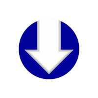 blue arrow pointing down, clip art blue arrow icon pointing to down isolated on white background. vector