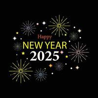 Firework background New year 2025 vector