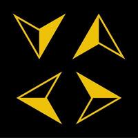 yellow arrow isolated on black background vector