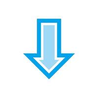 blue arrow pointing down isolated on white background vector
