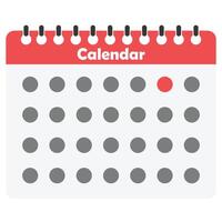 Calendar icon on white background vector