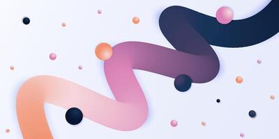 Colorful graphic design background featuring a purple and orange line with many different colored vector