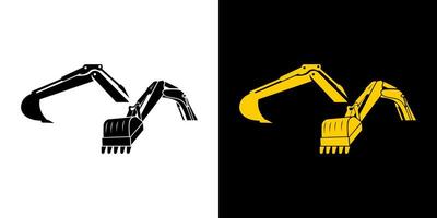 Excavator icon background . construction machine industry business design isolated vector