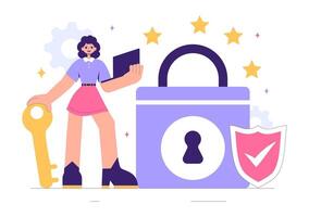 Design Highlighting GDPR with Cybersecurity and Data Access Protection vector