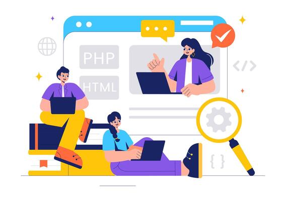 Digital Logistics Management and Software Solutions Illustration in a Tech Background
