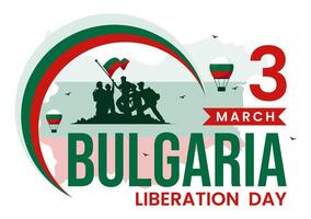 Bulgarian Flag and Ribbon for Liberation Day Celebration on March 3 vector