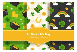 Decorative Saint Patrick's Day Seamless Pattern in Hand-Drawn Cartoon Style vector