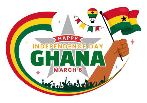 Flat Cartoon Illustration Celebrating Ghana Independence Day on March 6th