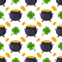 Saint Patrick's Day Inspired Seamless Design with Hand-Drawn Decorative Elements vector