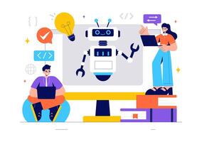 Informatics and Logistics Solutions Illustration with Coding in a Tech Design vector