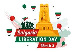 National Holiday Bulgaria Liberation Day Illustration in Flat Cartoon Style vector