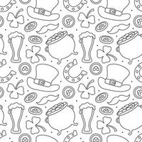 Seamless Pattern Design for Saint Patrick's Day with Irish-Themed Elements vector