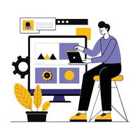 Innovative Website Design Concept with ER Diagram Conceptualization vector