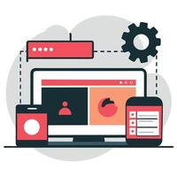 Illustrative Guide to Setting Up a Website with Essential Concepts and Strategies vector