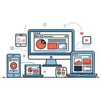 Innovative Web Devices and Digital Connectivity Concept vector