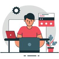 Illustrating the Concept of a Professional Website Creator with Tools and Devices vector