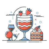 Conceptual Illustration of a Delightful Tiramisu Dessert in Four Variations vector