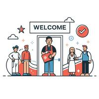 Welcoming Embrace of Abstract Warmth and Joyful Geometric Shapes vector