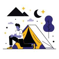 Wake Up in the Heart of Nature Camping Under the Open Sky vector