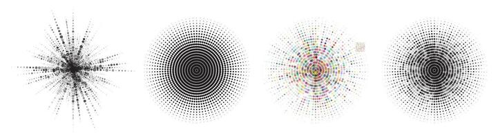 Trendy Circlet Halftone Mosaic Pattern Background with Circular Abstract Geometry Shape vector