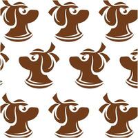 Dog Ninja head pattern background design template vector