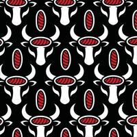 Bull Sushi head pattern background illustration design template vector