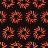 Sun Fire pattern background design template vector