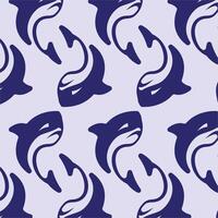 Two Shark pattern background illustration design template vector