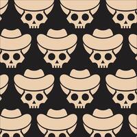 cowboy skull pattern background illustration design template vector