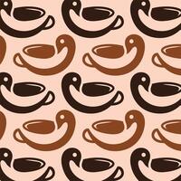 Swan Coffee pattern background illustration design template vector
