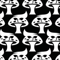 Mushroom Face pattern background illustration design template vector