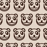Panda Head Animal pattern background illustration design template vector