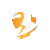 Initial T Thunder abstract with golden color design template, suitable for your company vector