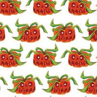 Scary Pumpkin head pattern background design template vector