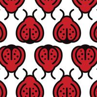 Ladybug pattern background illustration design template vector