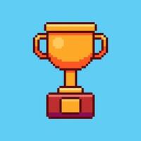 Pixel art Trophy game asset design vector
