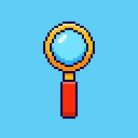 Pixel art magnifier game asset design vector