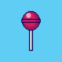Pixel art lollipop game asset design vector