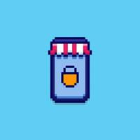 Pixel art Smartphone Shopping Online game asset design vector