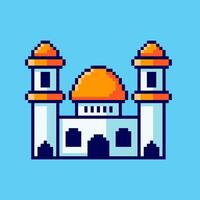 Pixel art Mosque game asset design vector