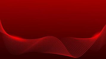 Abstract wavy lines on dark red gradient background. Dynamic flowing glowing lines background. illustration vector