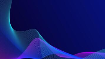 Abstract glowing wave lines on dark blue background. Dynamic wave pattern. Modern flowing wavy lines. Futuristic technology concept. Suitable for banners, posters, covers, brochures, flyers, websites vector